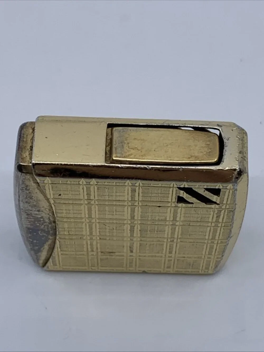 Vintage Colibri 81 Gold Tone Butane Lighter Japan Engraved LT Pierce AS IS